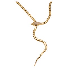 Sidney Garber Snake Necklace Wrap Around Lariat 18k Yellow Gold Estate Jewelry  