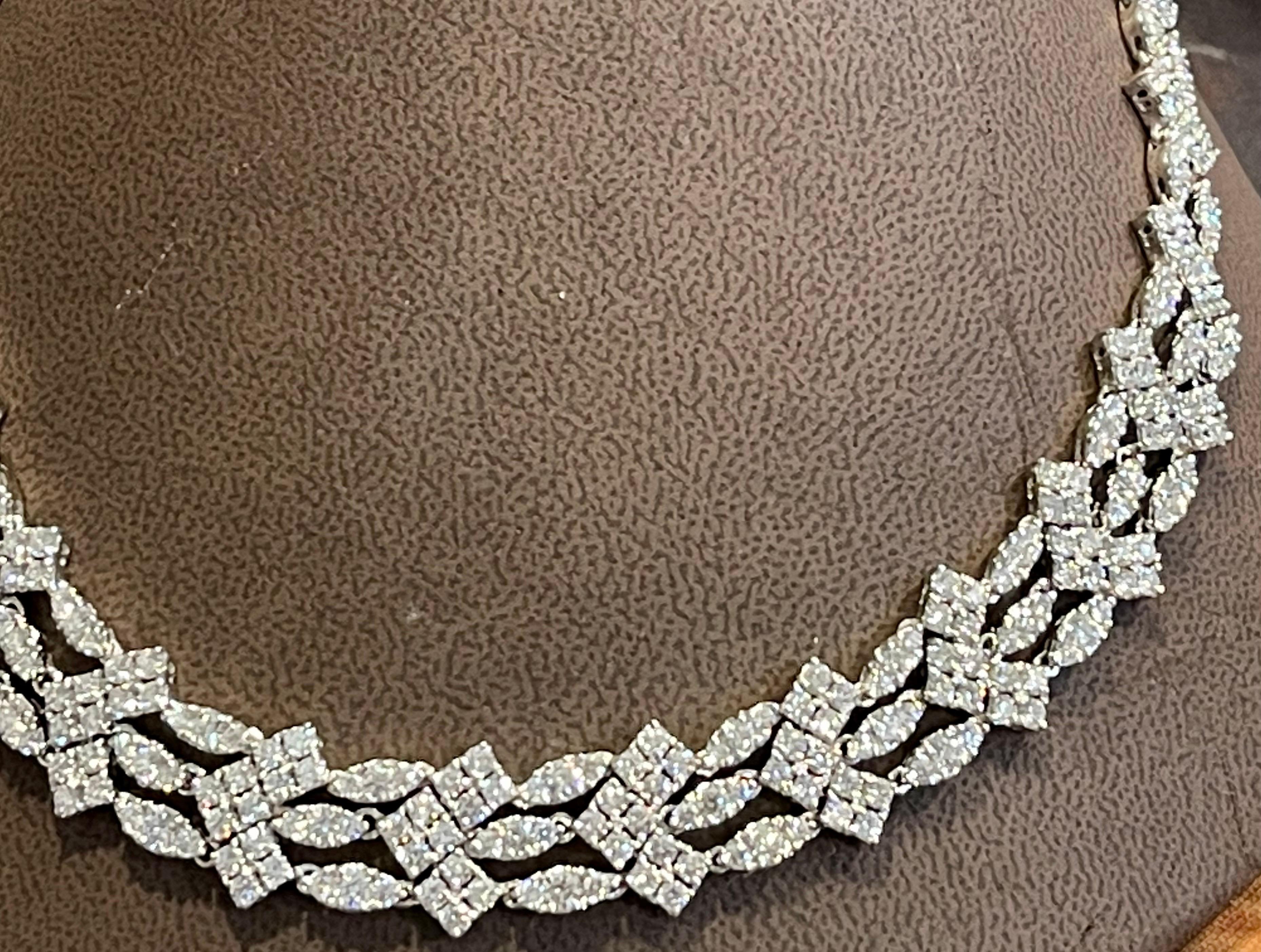 Sidney Garber's Vintage 35 Ct Diamond Bridal Necklace 18 Karat Weißgold 60 Gm Damen im Angebot