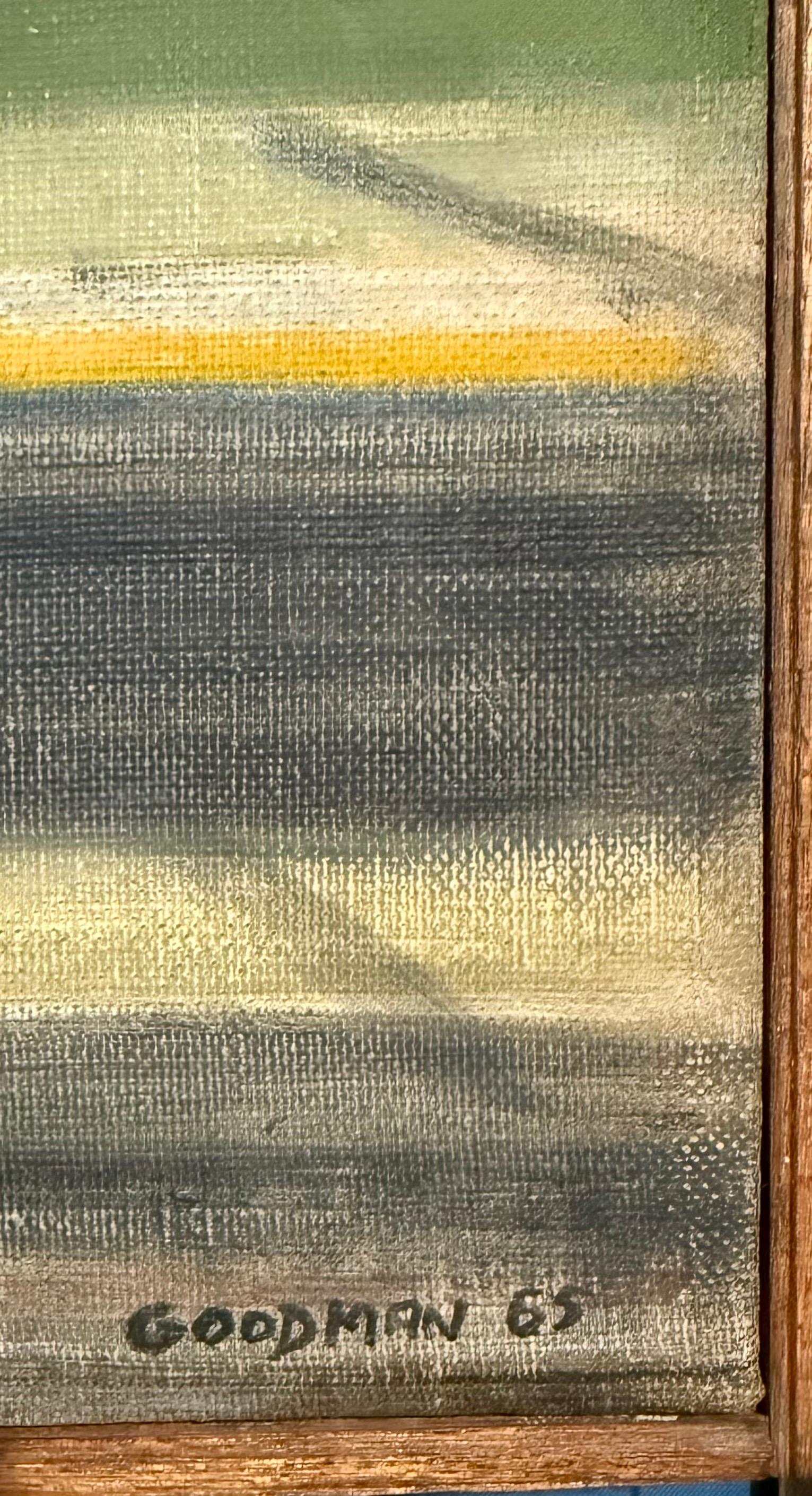 Large American Modernist Oil Painting Baseball Game the Tryout Sidney Goodman For Sale 9