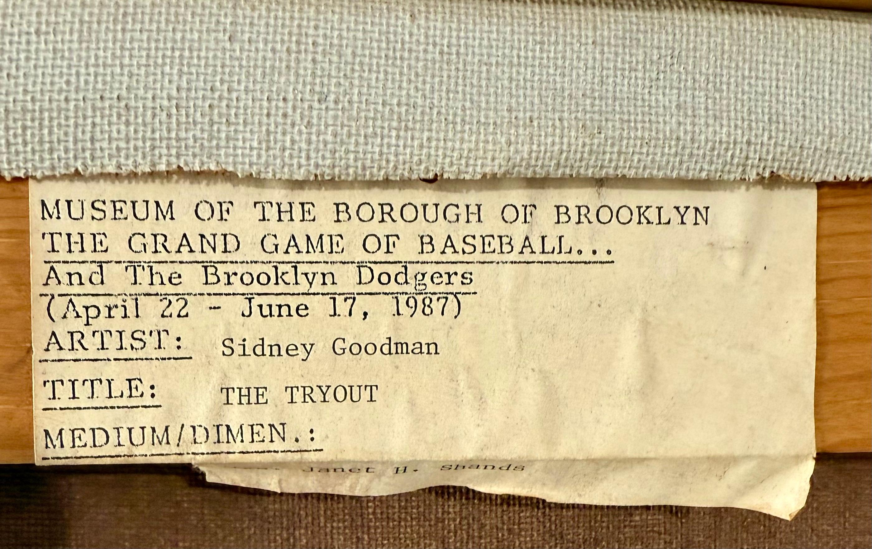 Large American Modernist Oil Painting Baseball Game the Tryout Sidney Goodman For Sale 17