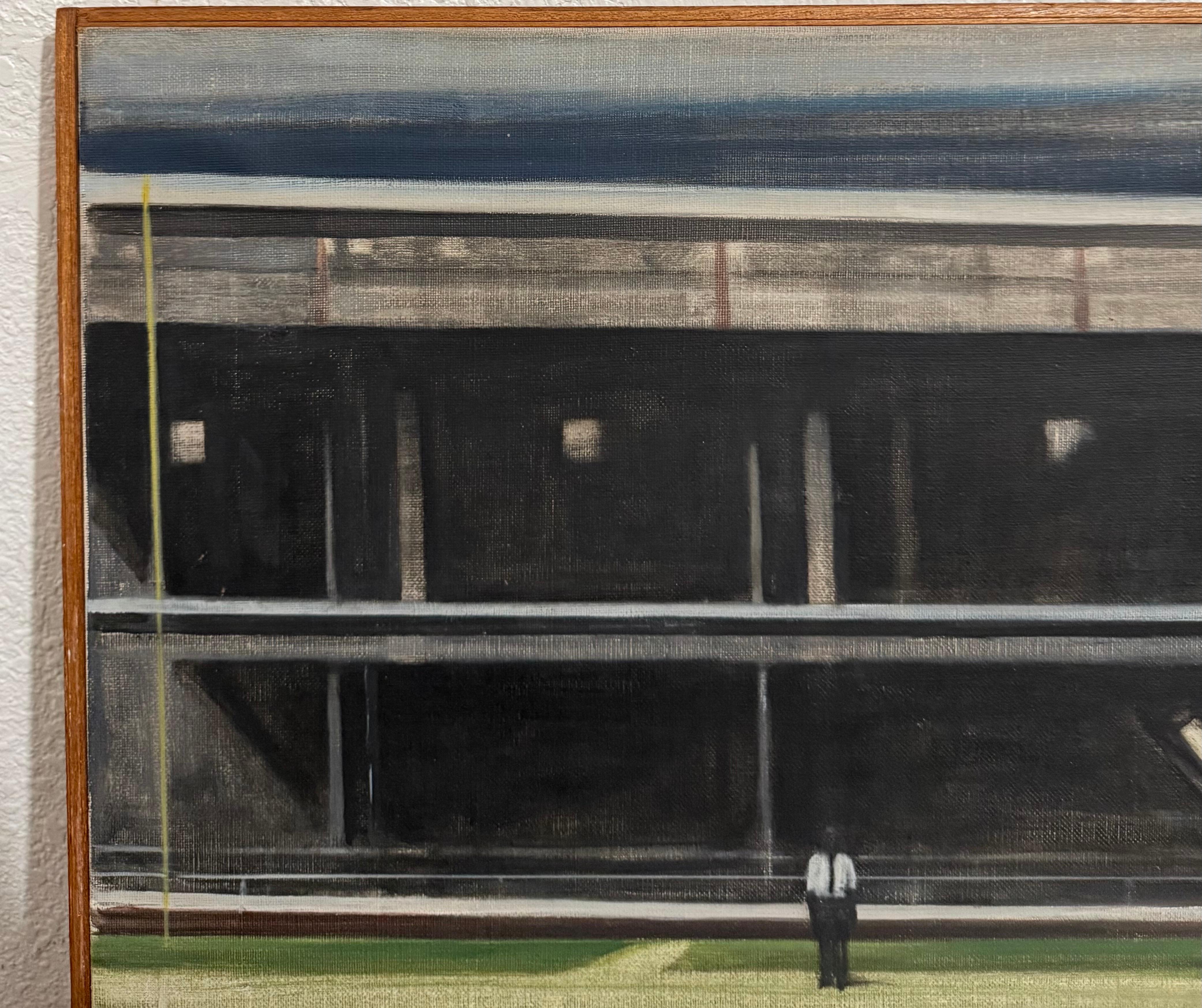 Large American Modernist Oil Painting Baseball Game the Tryout Sidney Goodman For Sale 6