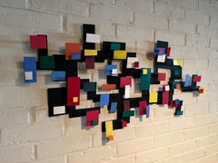 Sidney Gordin Inspired Multi-Colored Steel Wall Hanging Sculpture
