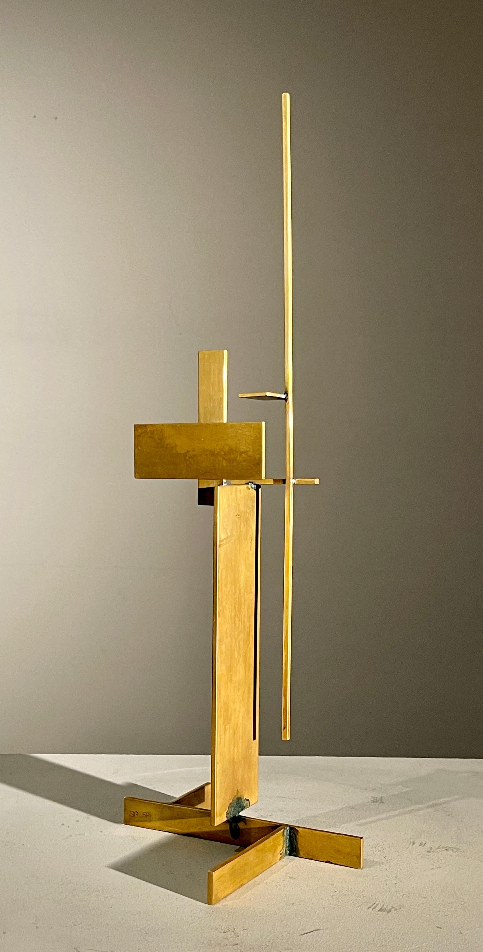 Sidney Gordin, Konstruktivistische abstrakte Skulptur ohne Titel, Bronze-Metallschweißerei im Angebot 1