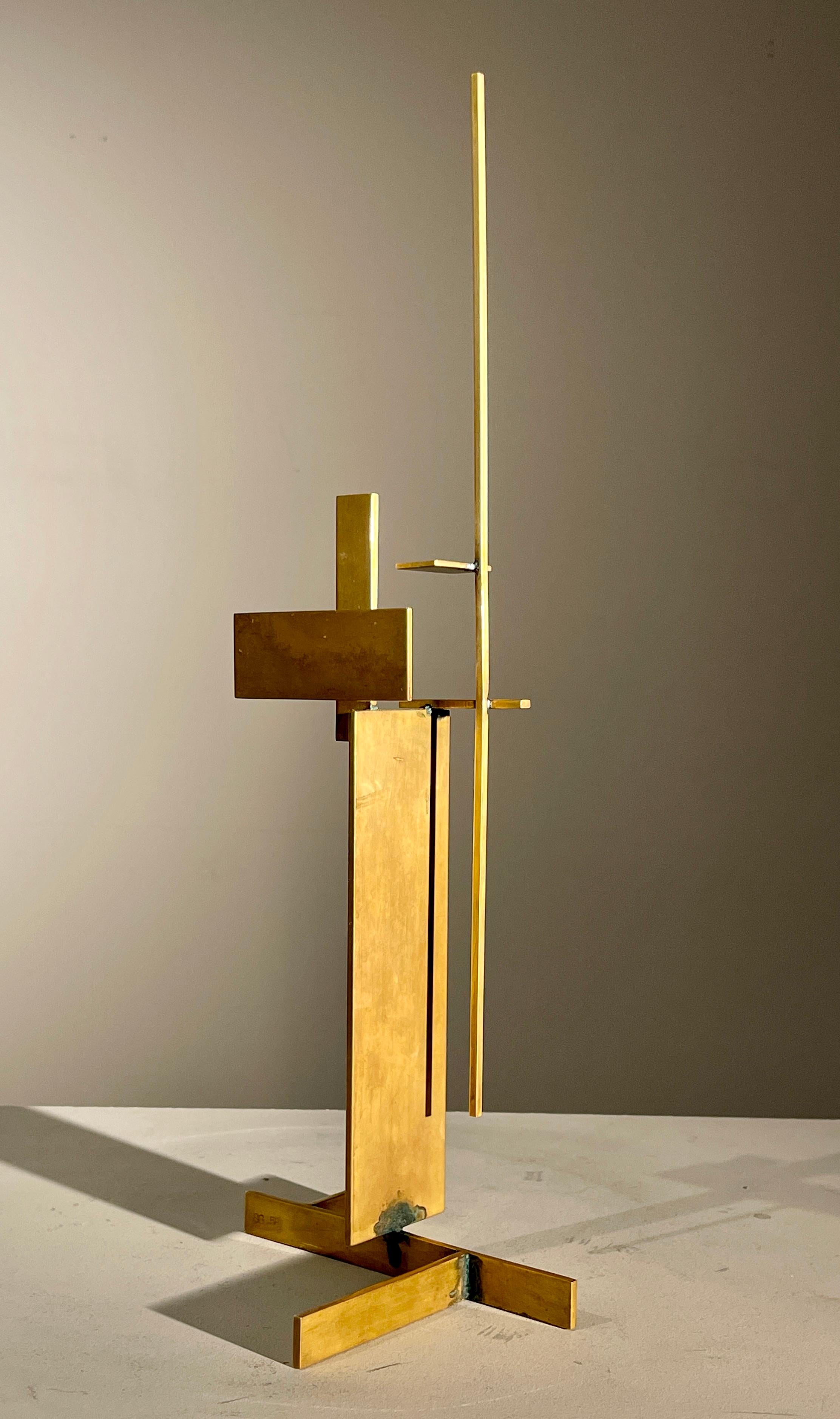 Sidney Gordin, Konstruktivistische abstrakte Skulptur ohne Titel, Bronze-Metallschweißerei im Angebot 2
