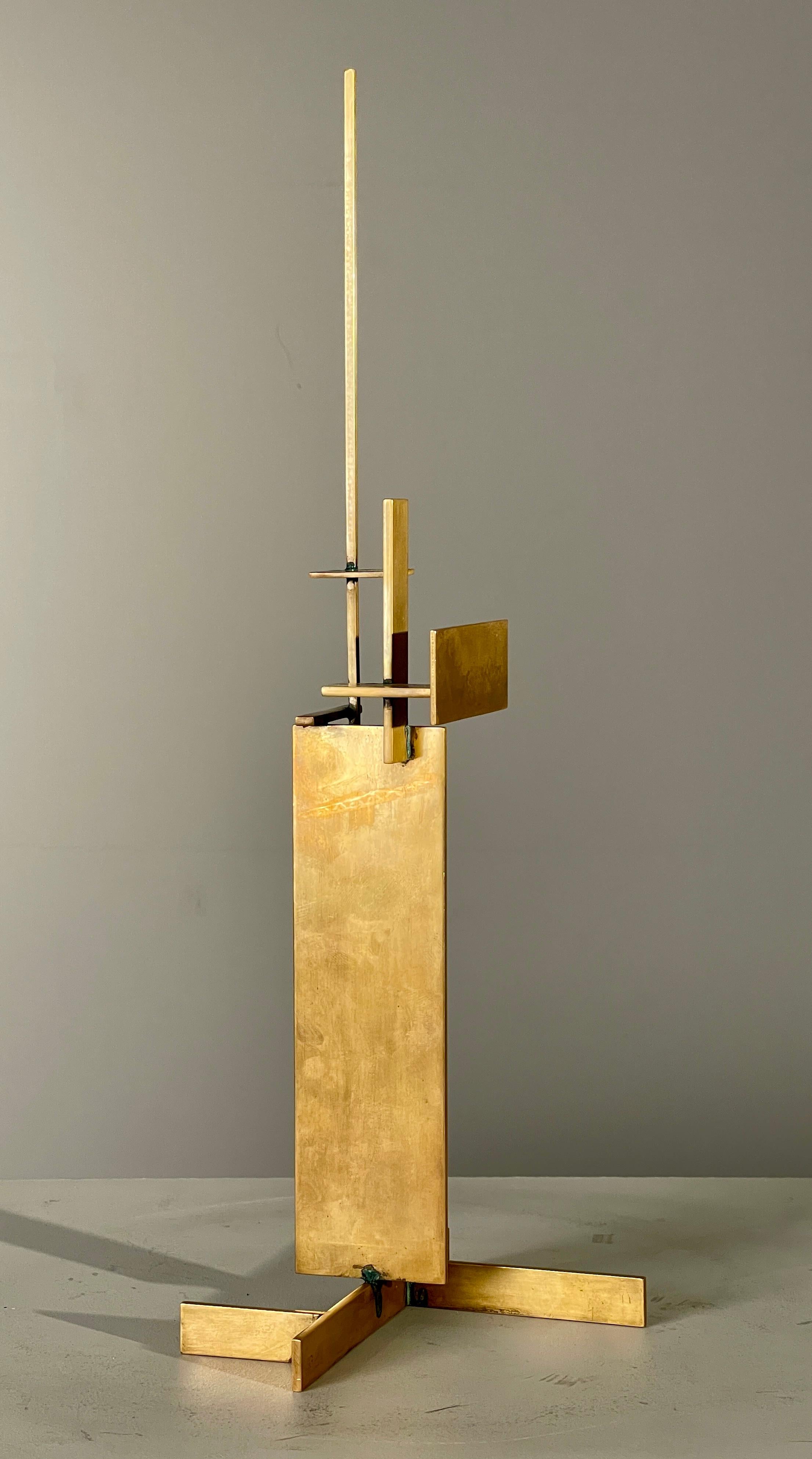 Sidney Gordin, Konstruktivistische abstrakte Skulptur ohne Titel, Bronze-Metallschweißerei im Angebot 3