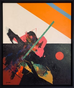Sidney Gross "Solar Shot":: abstraktes expressionistisches Öl auf Leinwand