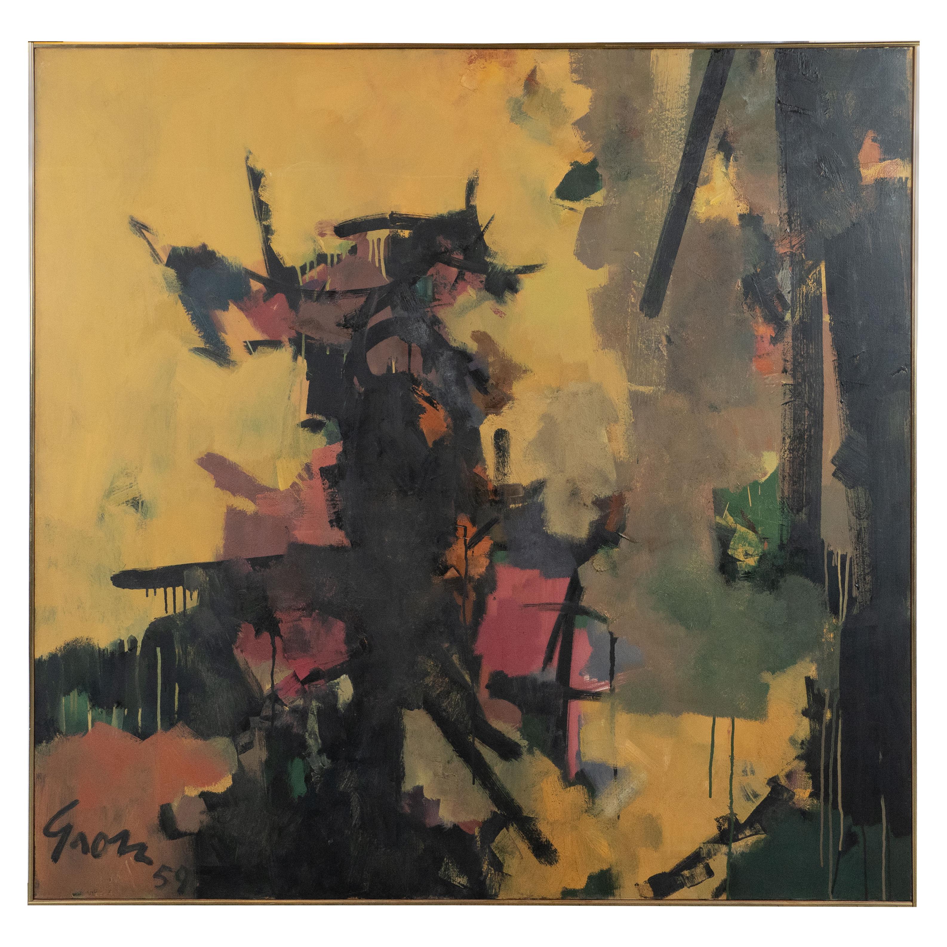 Sidney Gross Landscape Painting - Untitled (Abstract Composition)
