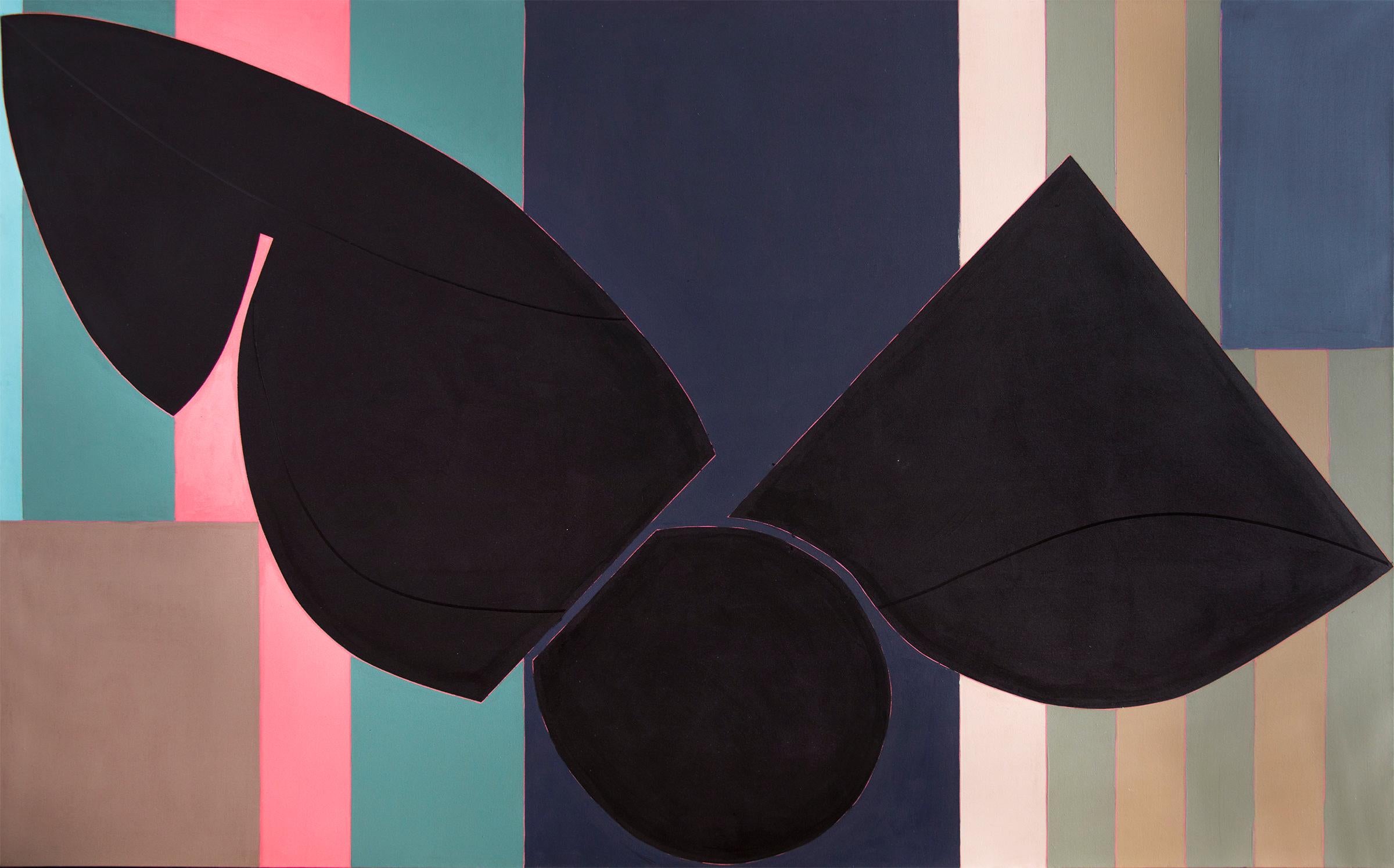 Un sorprendente e audace dipinto astratto originale a olio su tela dell'artista americano Sidney Guberman (nato nel 1936), intitolato Somethin' Stupid, realizzato nel 1988. Quest'opera vintage di grandi dimensioni è caratterizzata da pennellate