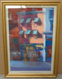 Impressionistic Cityscape Pastel Painting by Sydney Hermel Salmagundi Label
