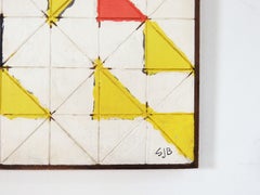 Sidney J. Budnick Modernist Abstract Oil "Field of Flags", Dated 1963