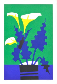 Abstraktes Stillleben von Calla Lilien – Botanisches Stillleben
