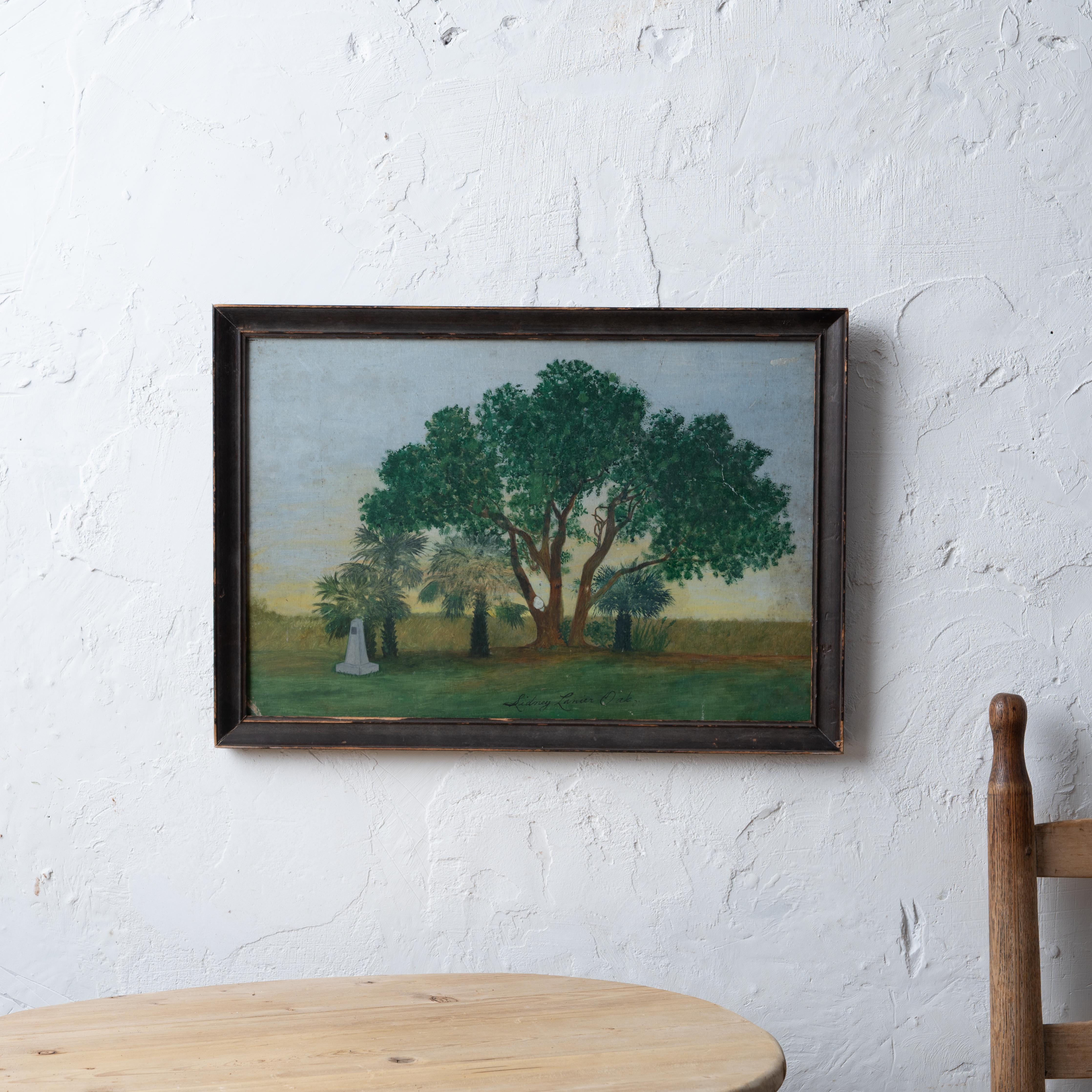 Sidney Lanier Oak, Brunswick, Georgia Gemälde, 1930er Jahre im Zustand „Gut“ im Angebot in Savannah, GA