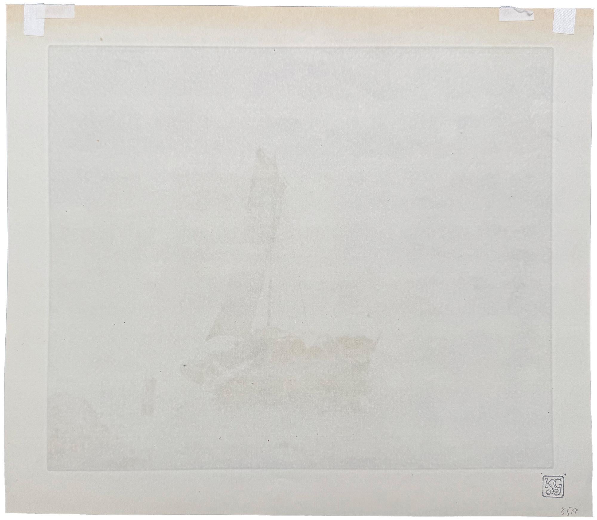 Barco italiano al amanecer - Print Escuela inglesa de Sidney Mackenzie Litten
