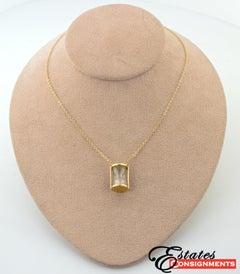 Sidney Mobell Diamond, Yellow Gold “Hourglass” Pendant-Necklace