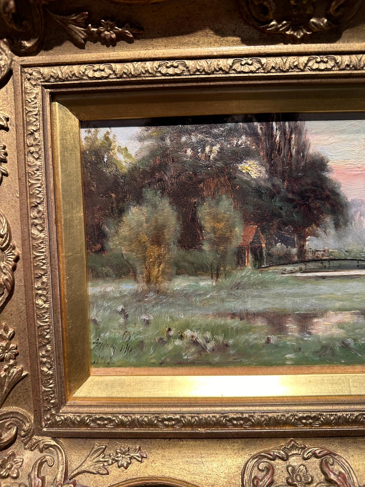 Paysage fluvial d'automne du début du 20e siècle.

Sidney Pike était un paysagiste et un artiste de genre prolifique qui a exposé entre 1880 et 1907. Basé à Londres à l'origine, il semble avoir vécu autour de la côte sud et s'est finalement retiré