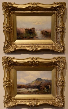 Oil Painting Pair by Sidney Pike "Eventide" and "In the Highlands"