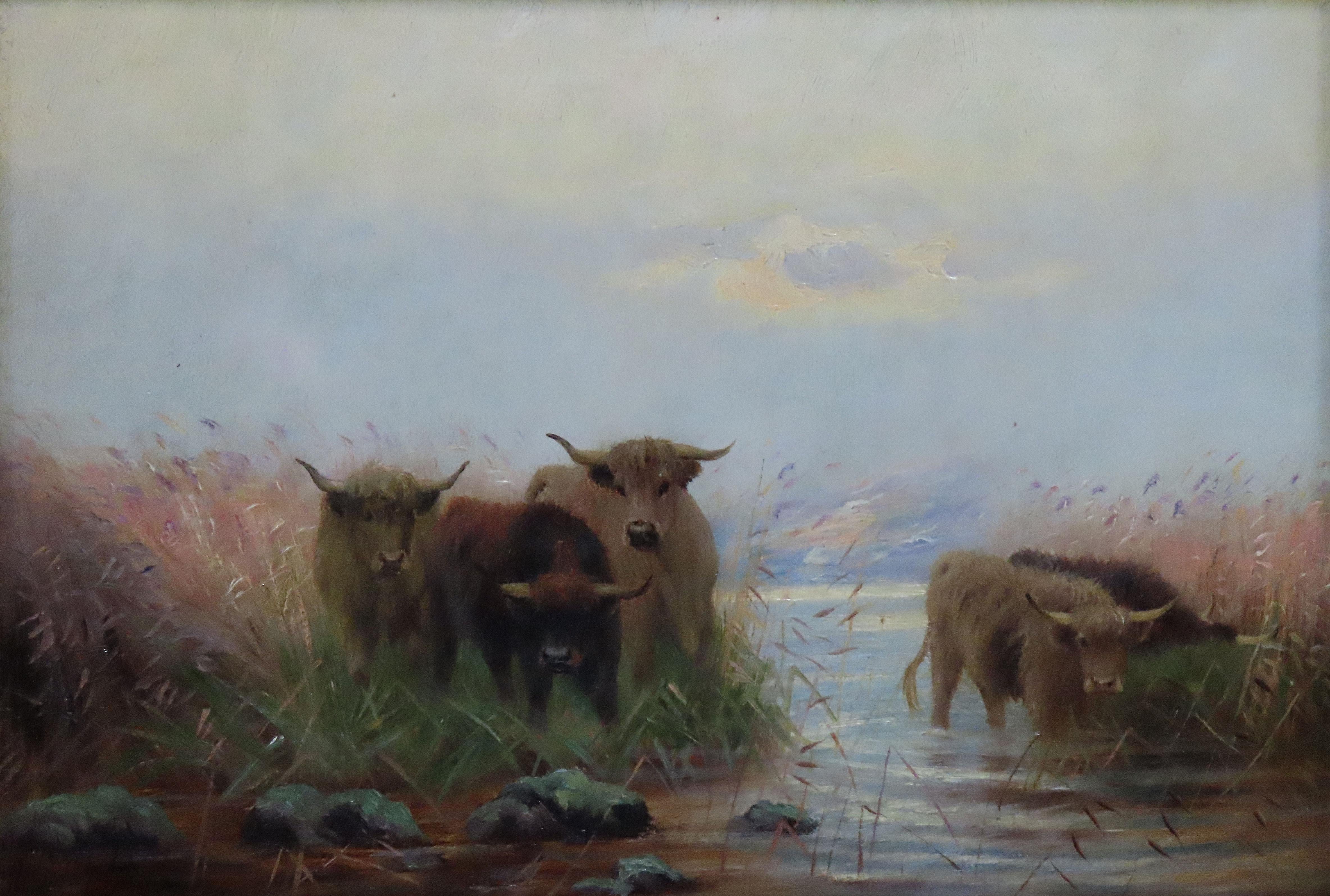 Paire d'huiles sur toile originales de Sidney Pike, « Eventide » et « Highlands » en vente 9