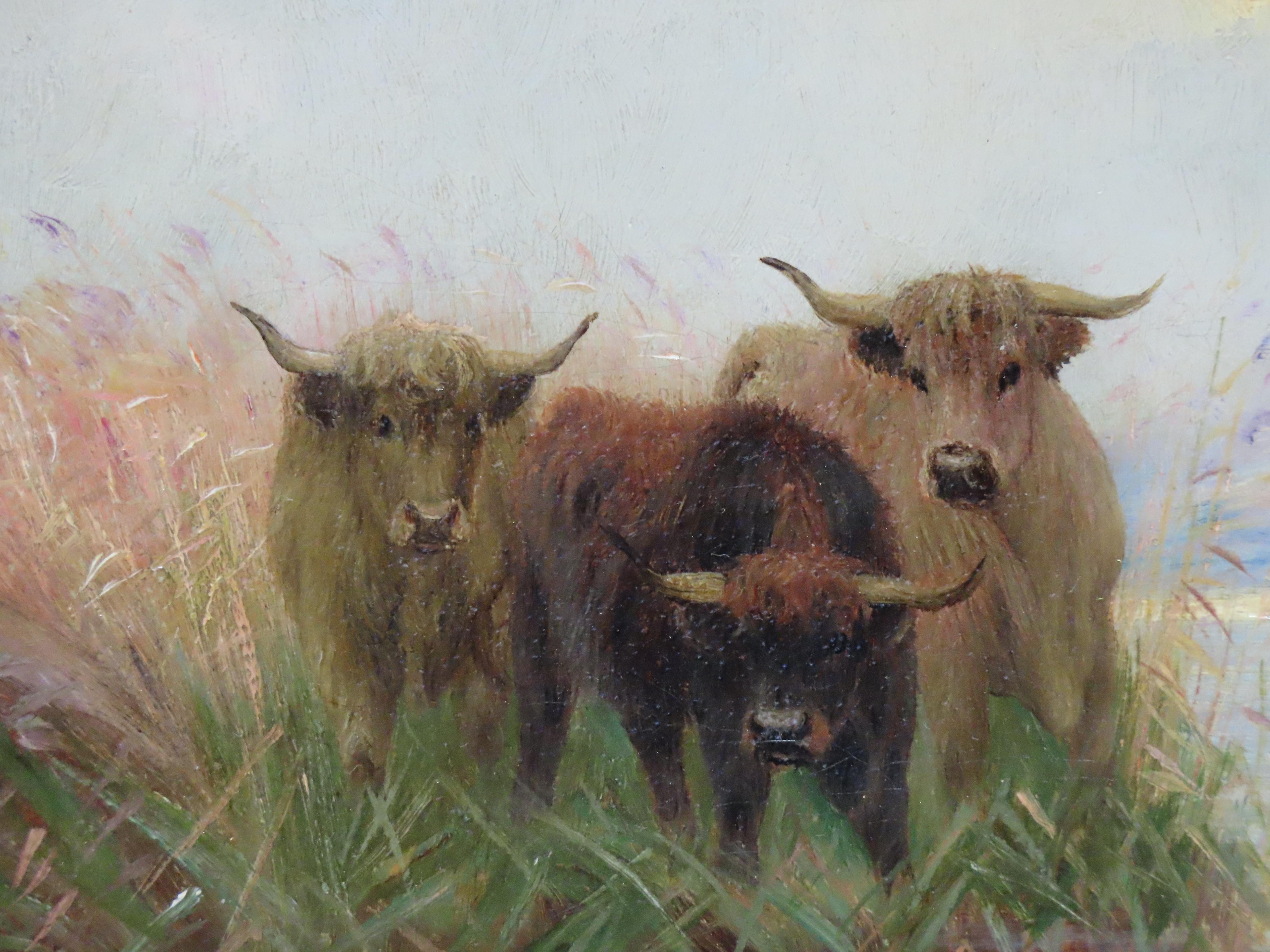 Paire d'huiles sur toile originales de Sidney Pike, « Eventide » et « Highlands » en vente 10