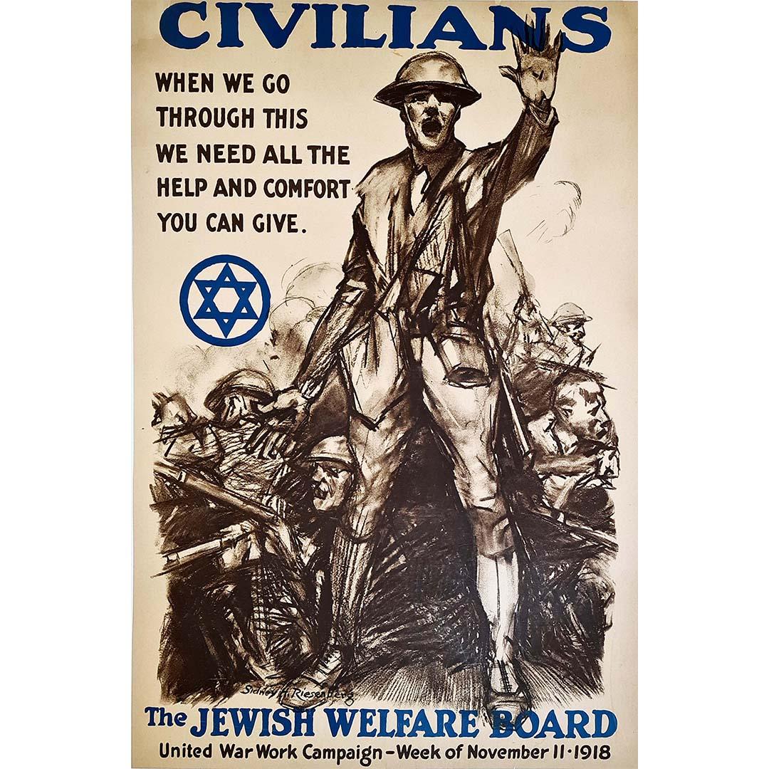 1918 Originalplakat von Sidney Reisenberg: Das jüdische Wohlergehensplakat im Angebot 1