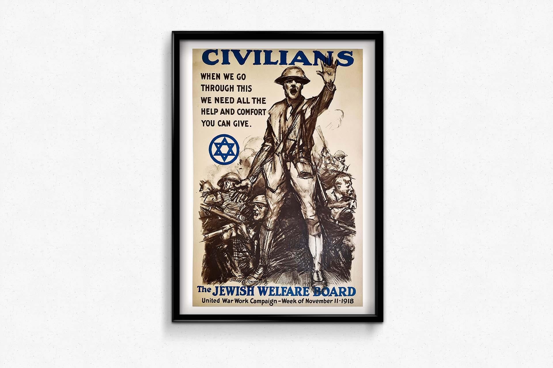 1918 Original Poster by Sidney Reisenberg : The Jewish welfare board For Sale 1