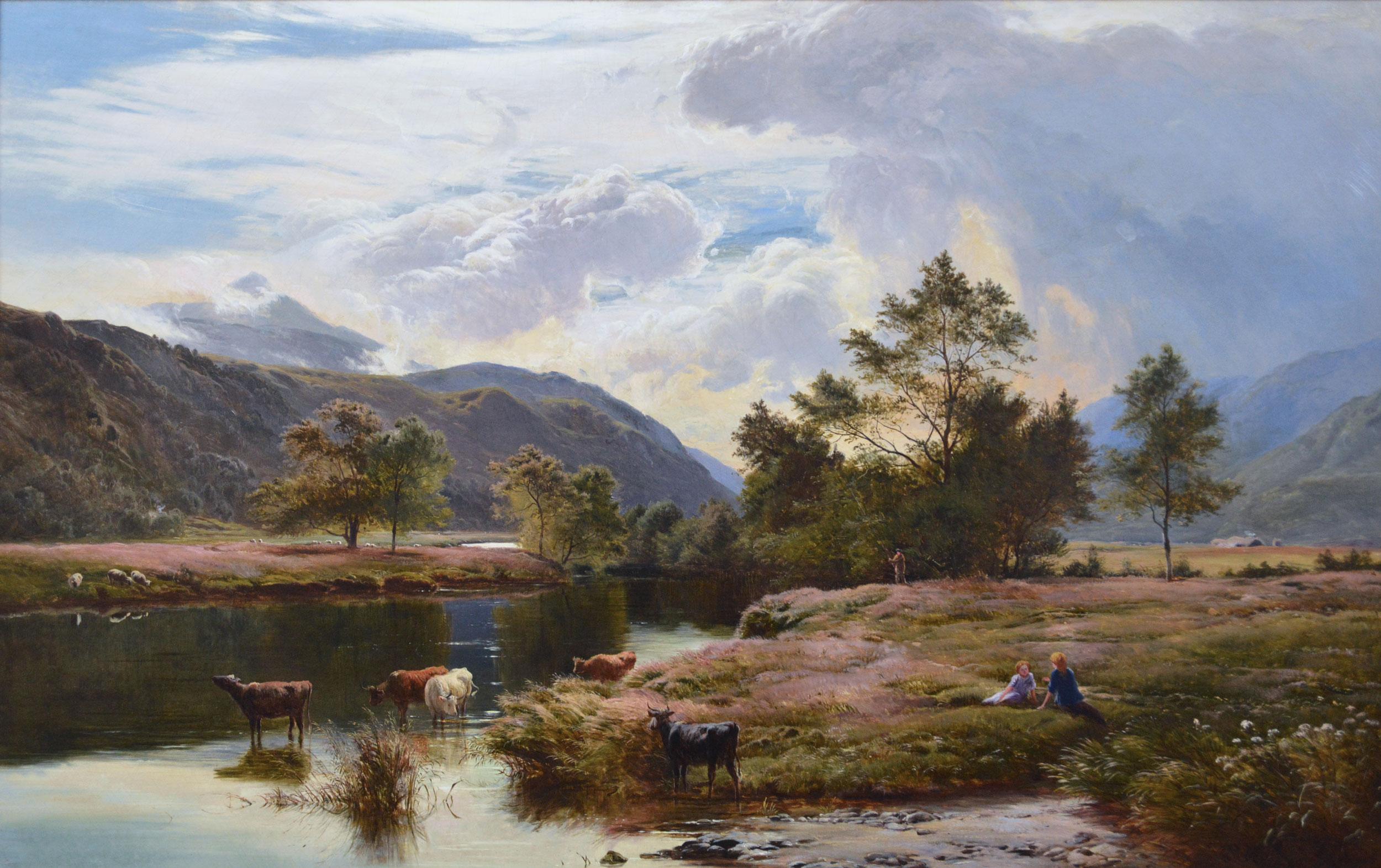 19th Century Scottish river landscape oil painting of Glen Falloch - Painting by Sidney Richard Percy