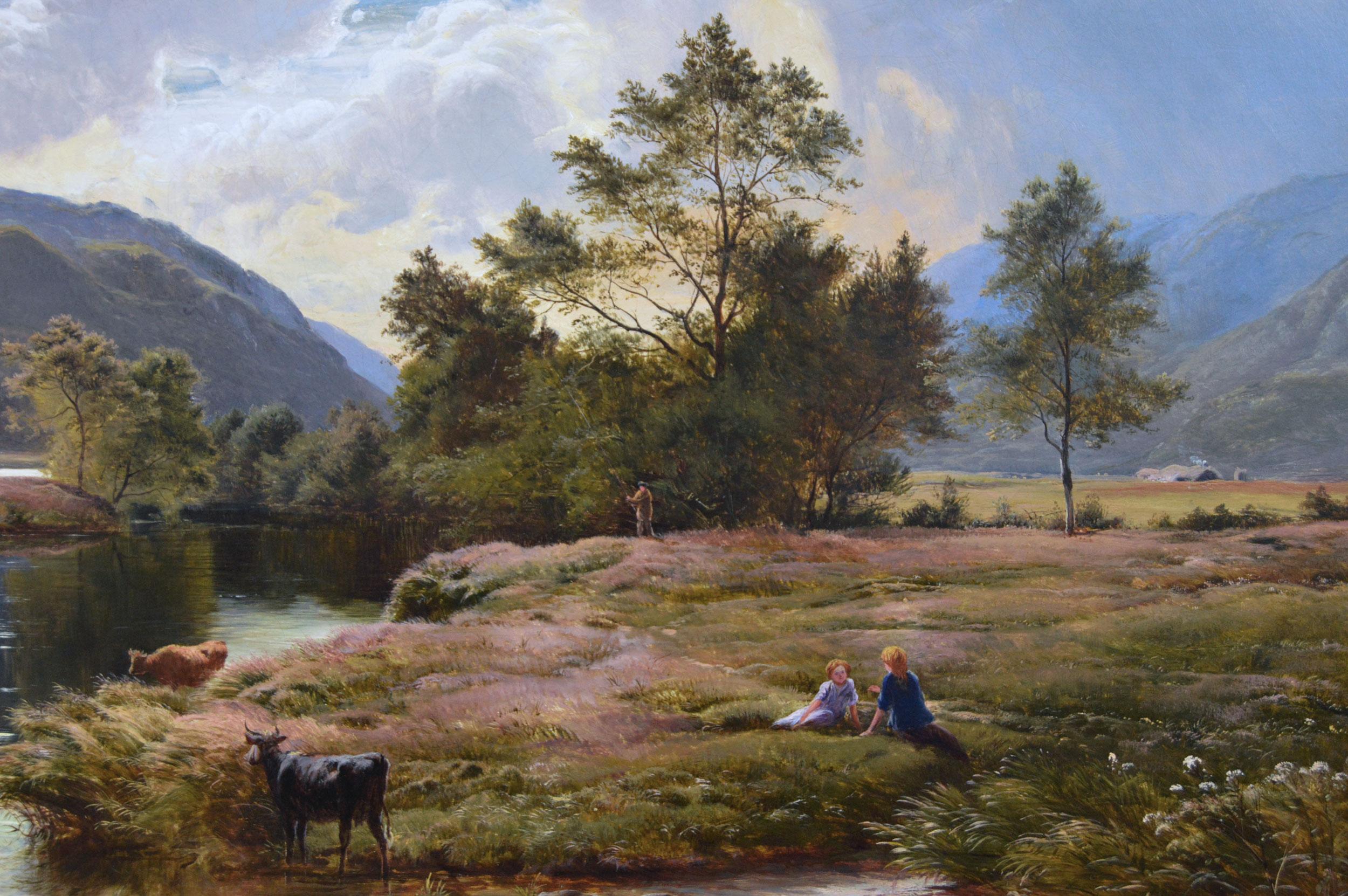 Pintura al óleo de paisaje fluvial escocés del siglo XIX de Glen Falloch - Painting Victoriano de Sidney Richard Percy
