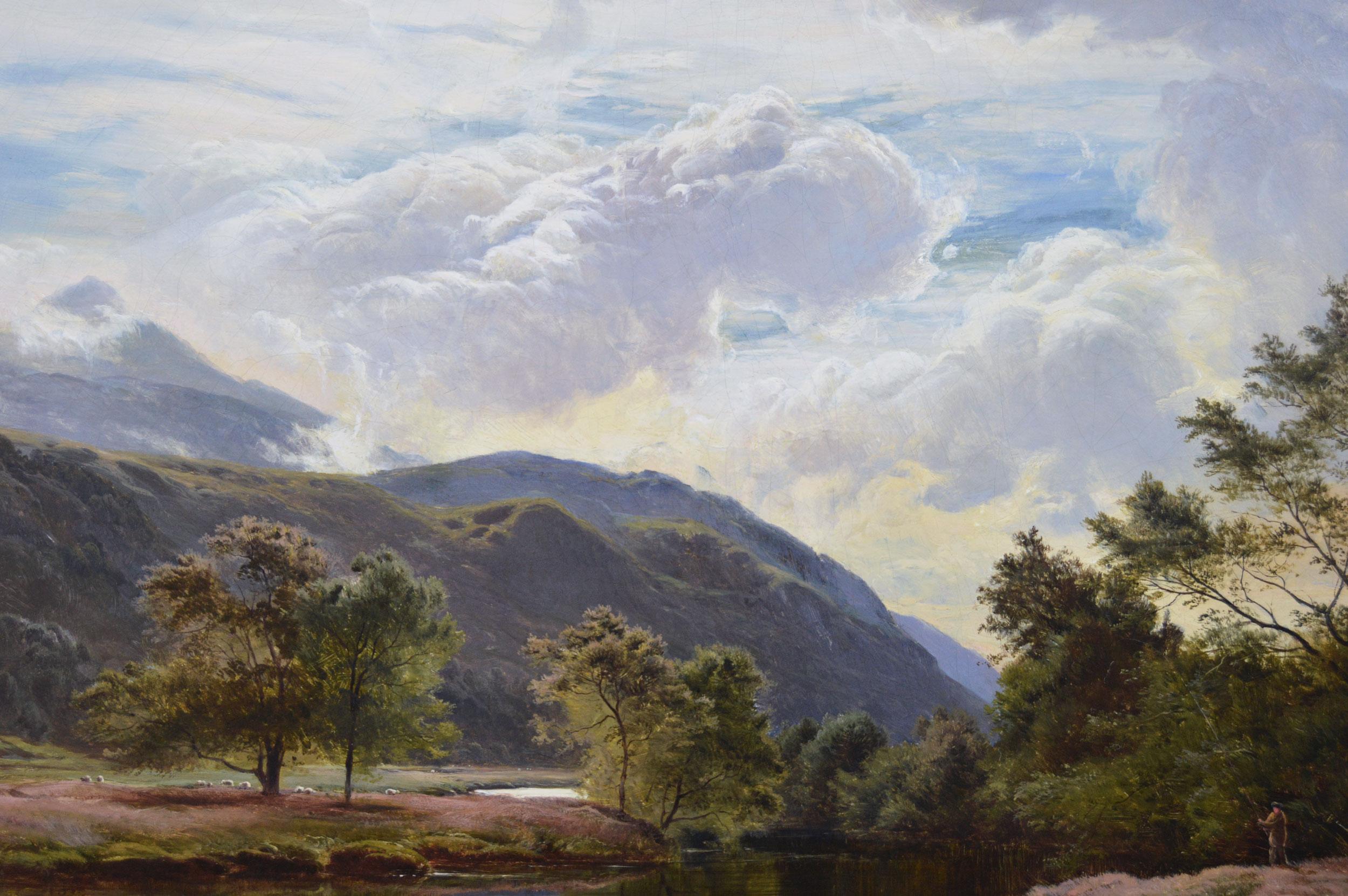 Peinture à l'huile du 19e siècle représentant un paysage fluvial écossais de Glen Falloch en vente 3