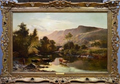 Betws-y-Coed, Pays de Galles du Nord - Grande peinture à l'huile du 19ème siècle Sidney Richard Percy