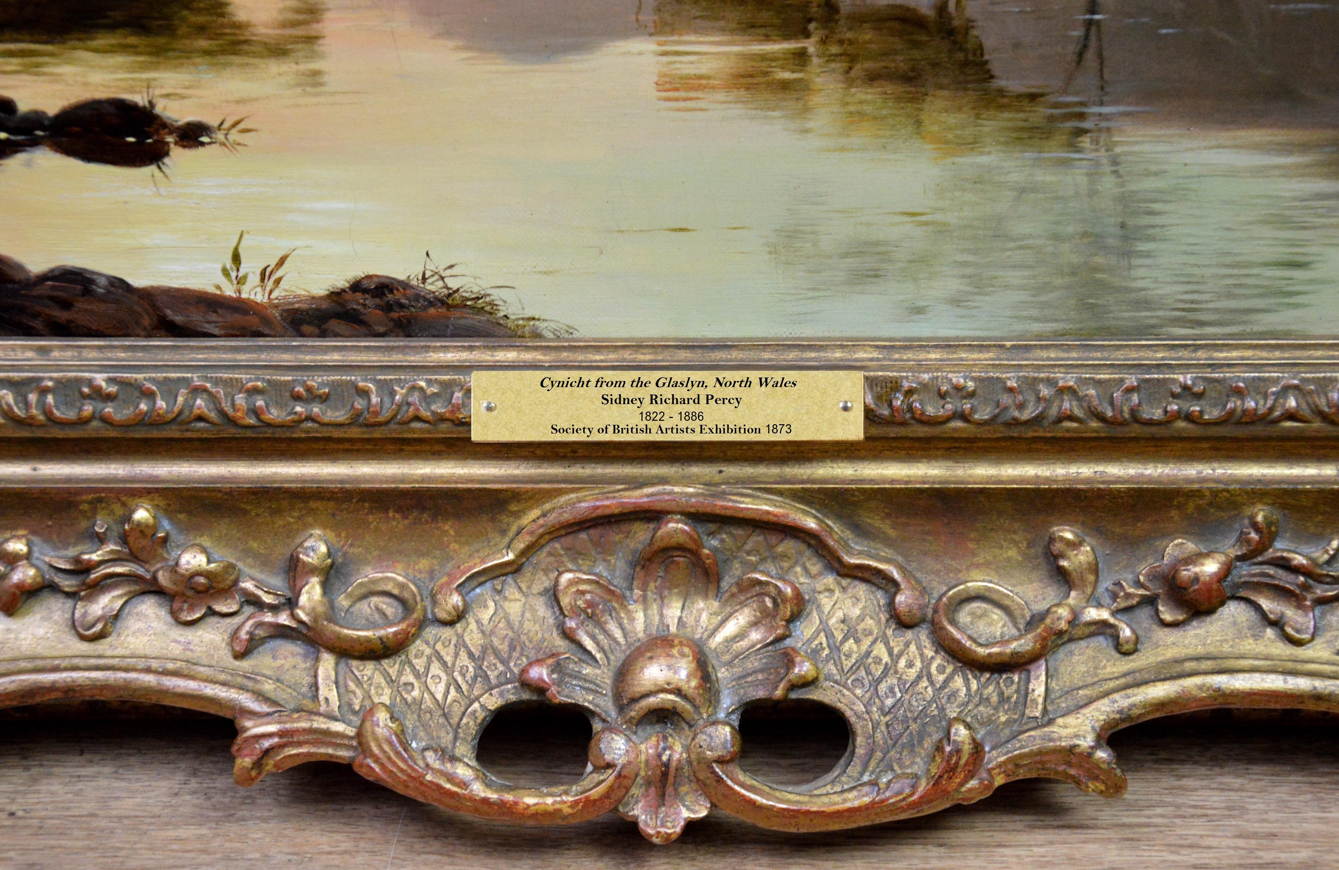 Cnich from the Glaslyn, North Wales - Large 19th Century Landscape Oil Painting 5