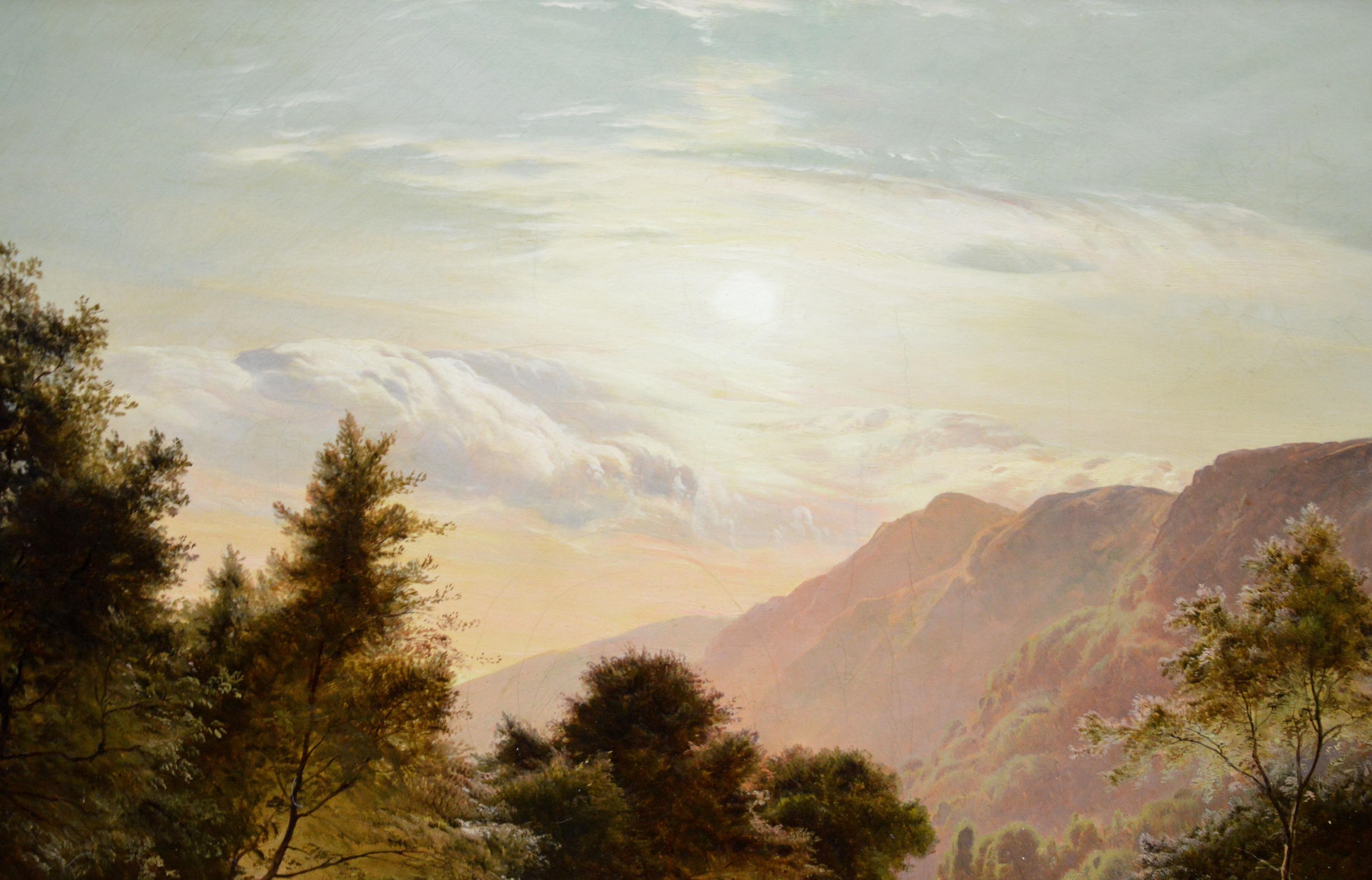 Cnich from the Glaslyn, North Wales - Large 19th Century Landscape Oil Painting  - Brown Landscape Painting by Sidney Richard Percy