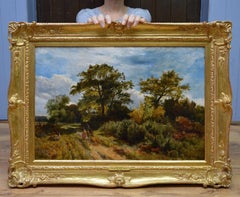 Tagliatori di pellicce - Paesaggio del XIX secolo dipinto a olio - Royal Academy 1851