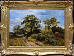 Antique Furze Cutters - 19th Century Landscape Oil Painting - Royal Academy 1851
