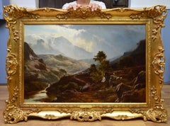Glen Coe, Argyllshire - 1878 Scottish Highlands Landscape Victorian Oil Painting