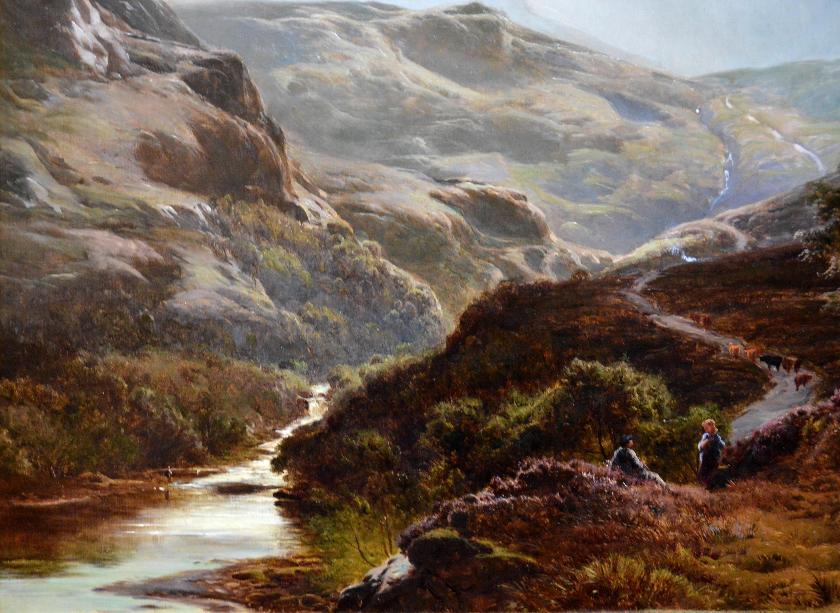 Glen Coe, Argyllshire - 1878 Scottish Highlands Landscape Victorian Oil Painting 1