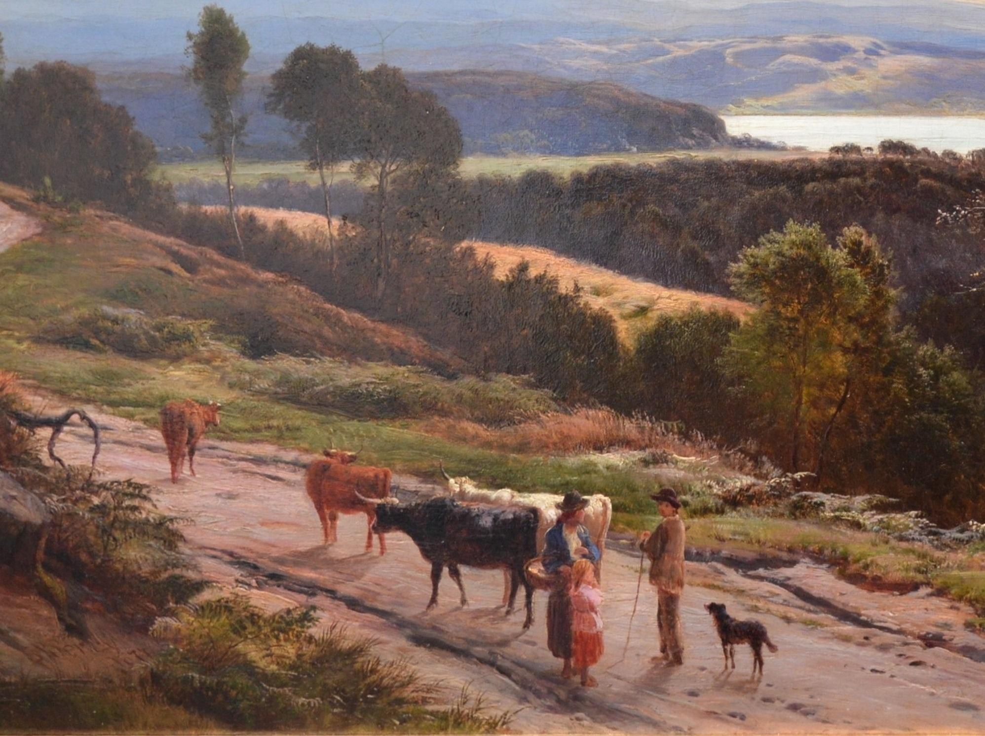 Grange-over-Sands - Large 19th Century Landscape Oil Painting of Cumbria Coast 1