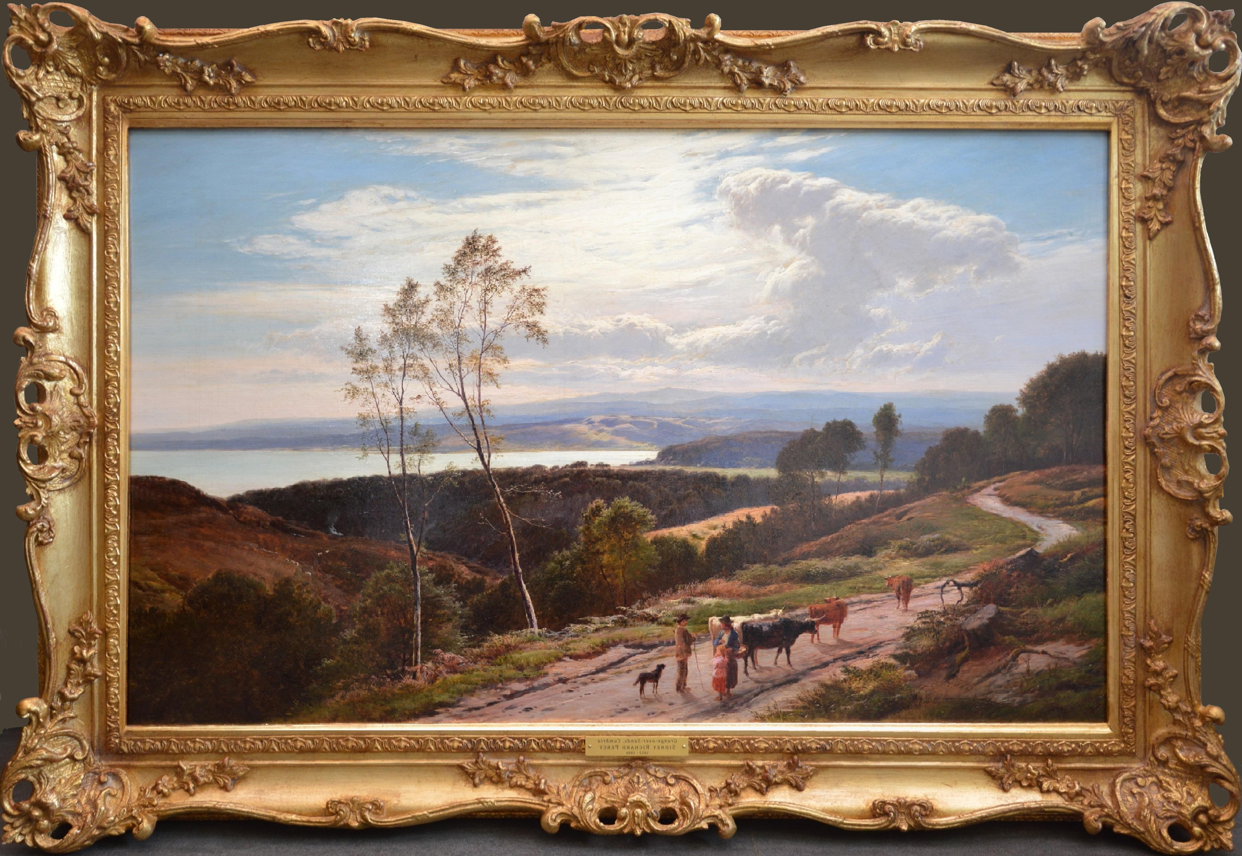 Sidney Richard Percy Figurative Painting - Grange-over-Sands - Large 19th Century Landscape Oil Painting of Cumbria Coast