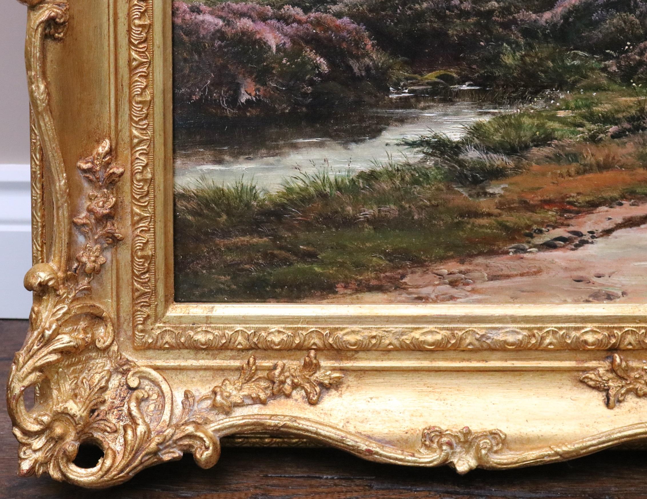 Large 19th Century Oil Painting Mountain Landscape of Moel Siabod Snowdonia 8