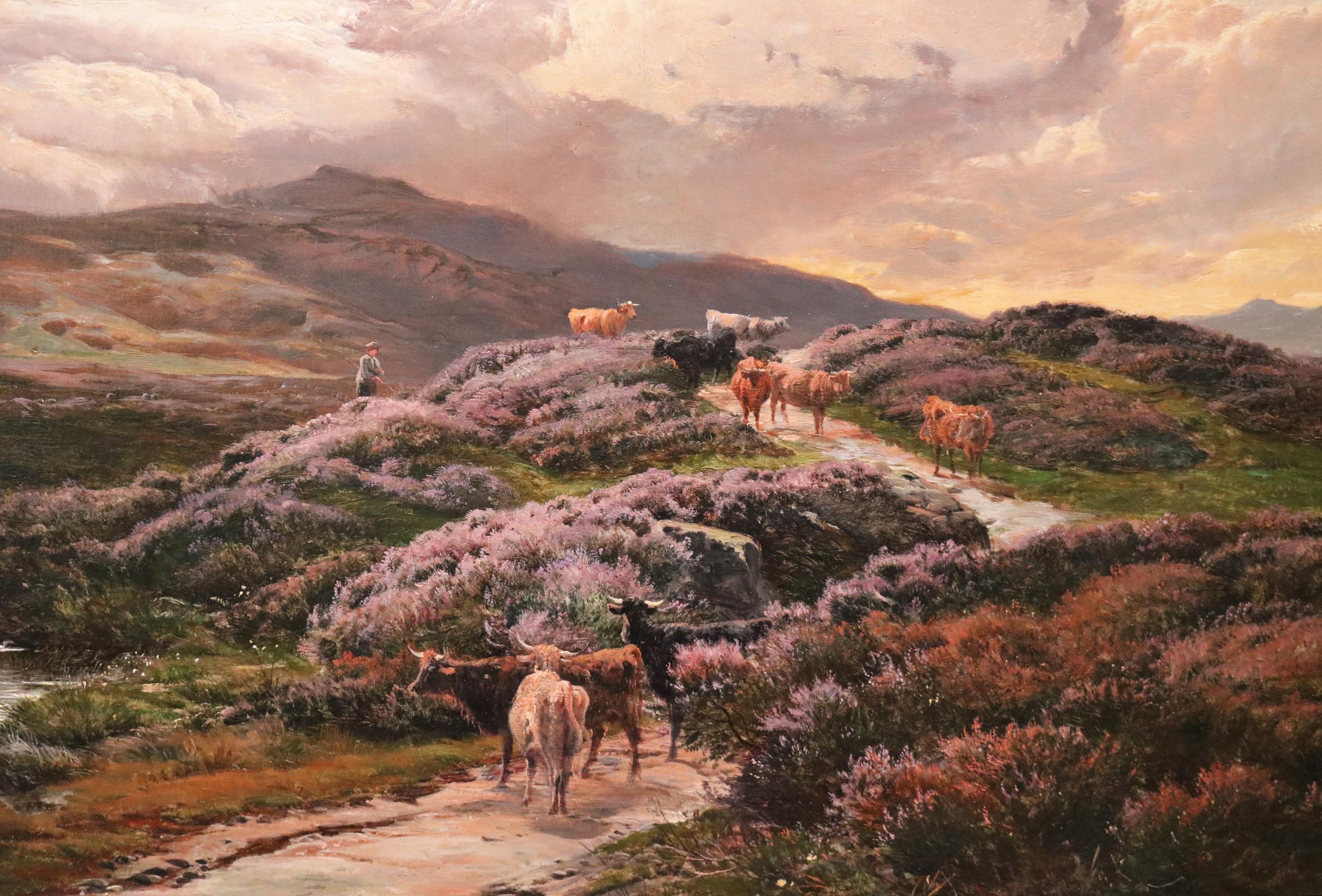 Large 19th Century Oil Painting Mountain Landscape of Moel Siabod Snowdonia 1