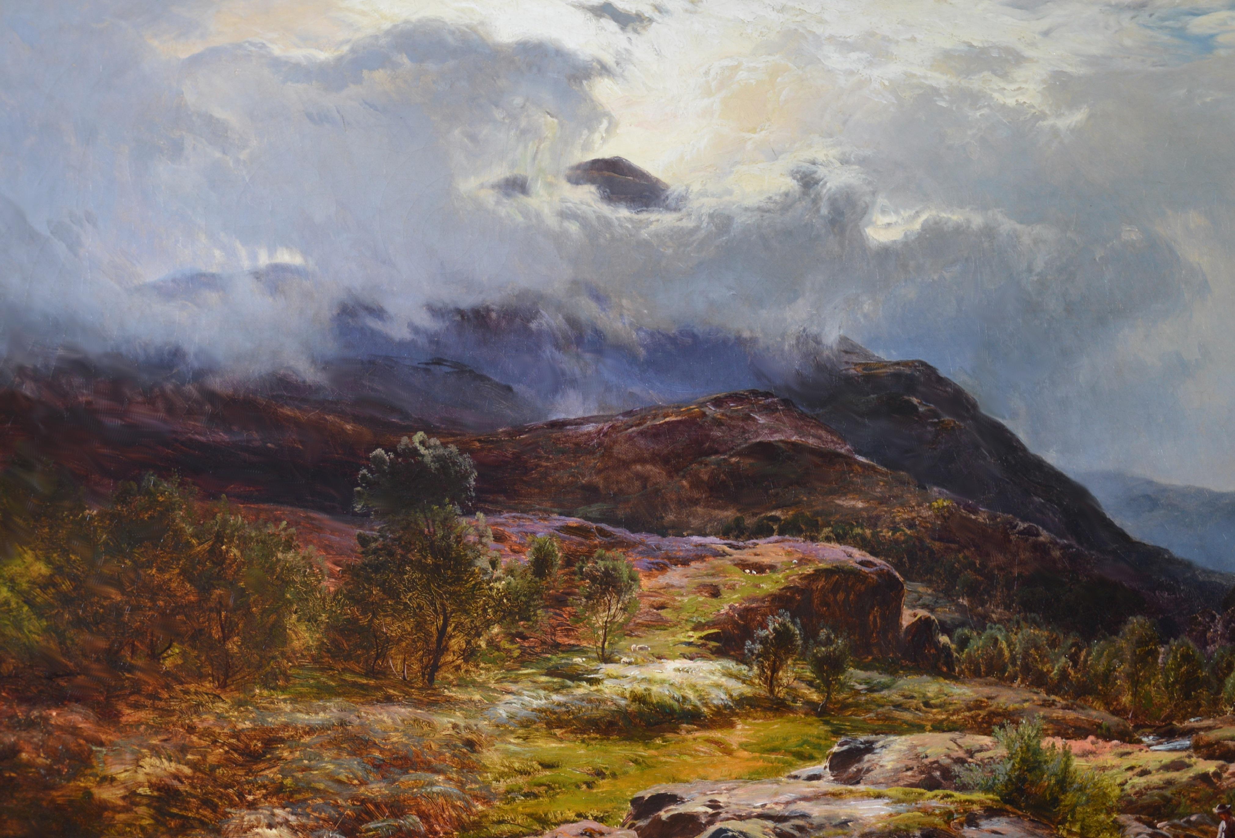 Llanberis Pass, North Wales - Large 19th Century Exhibition Oil Painting 1879 1