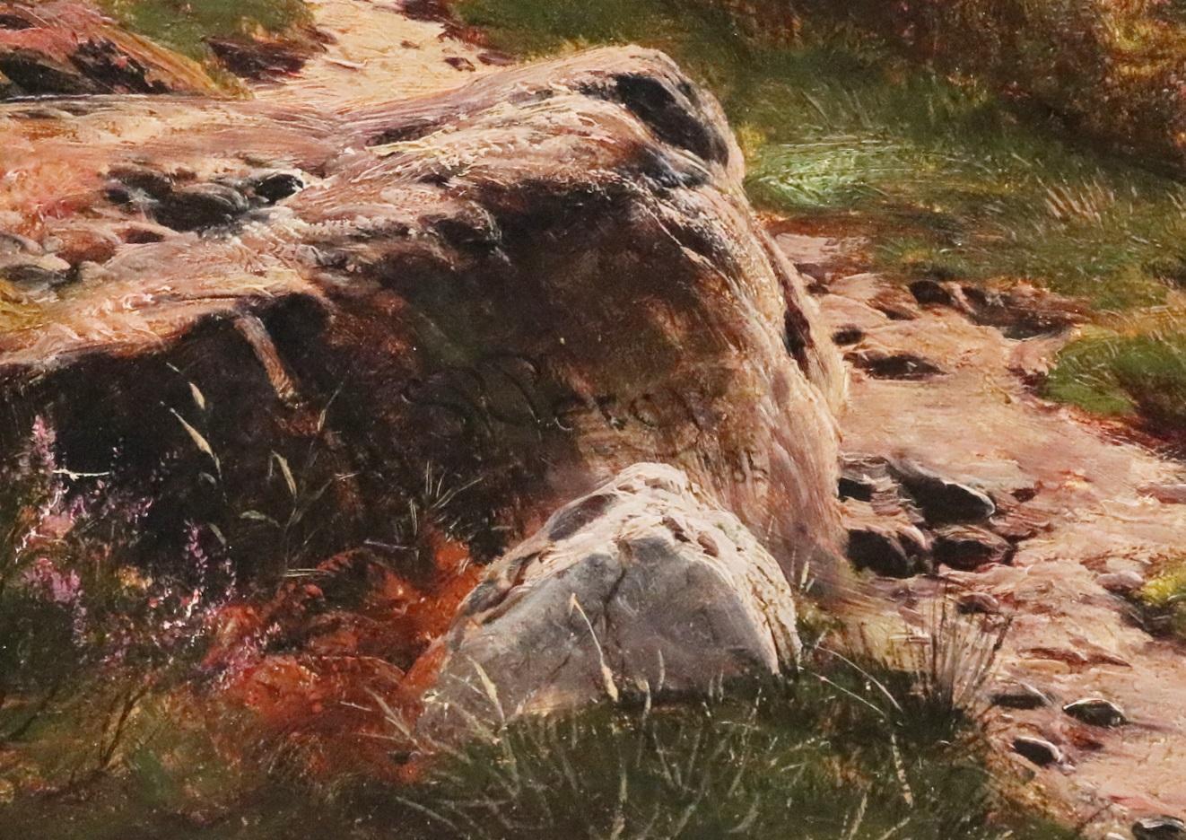 Llyn Idwal, Paysage de Galles du Nord - Grande peinture à l'huile du 19e siècle représentant une Snowdonia en vente 7