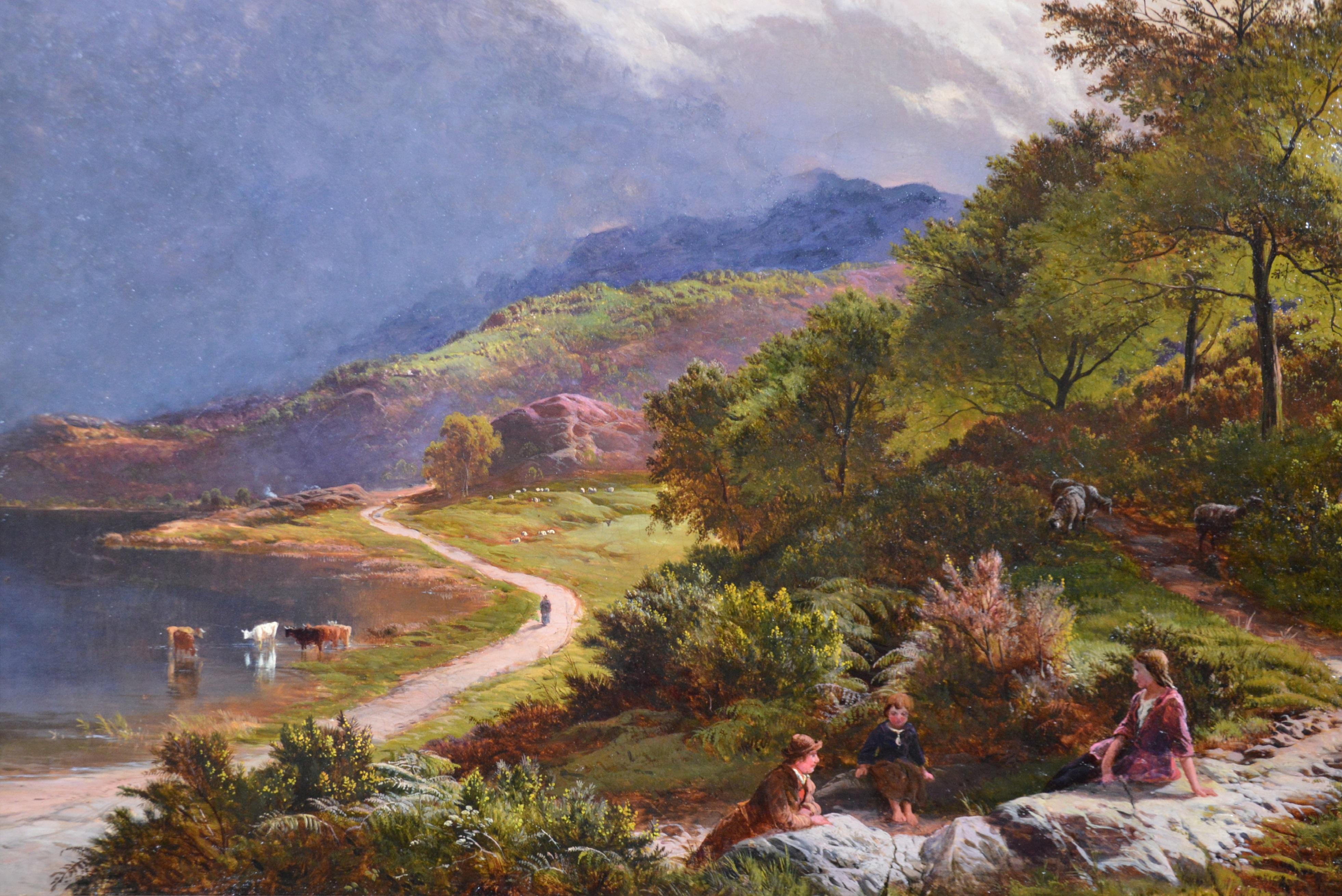 Llyn-y-Ddinas, North Wales - 19th Century Landscape Royal Academy Oil Painting  1