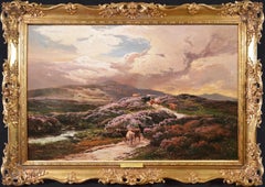 Moel Siabod - Großes Ölgemälde des 19. Jahrhunderts mit Schneedonia-Berglandschaft