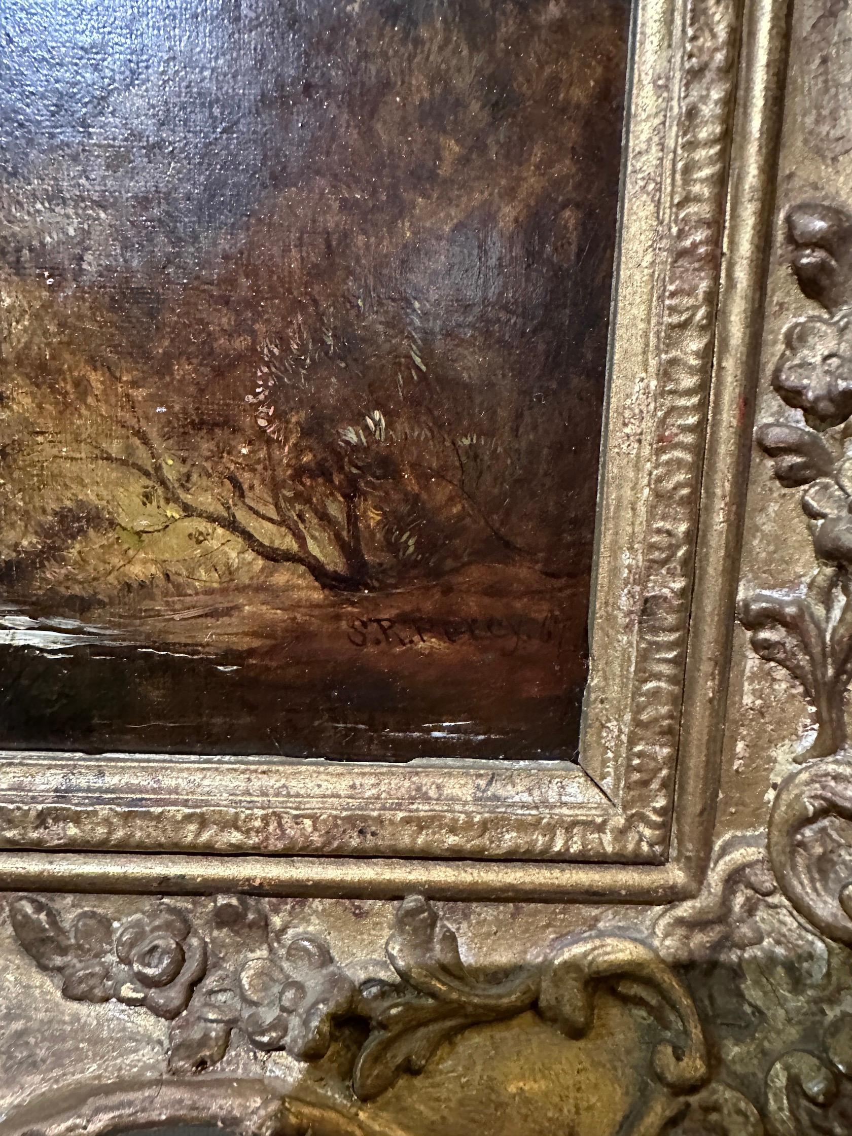 Wonderful Scottish 19th century Highland landscape, with a figure and cattle on a pathway overlooking a Loch

This piece is signed lower right and is framed in a Vintage Gold Leaf frame.

Percy was a landscape painter. Although he was a member of