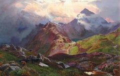 Snowdon, from above Llyn Llydaw, North Wales - Sidney Richard Percy - British