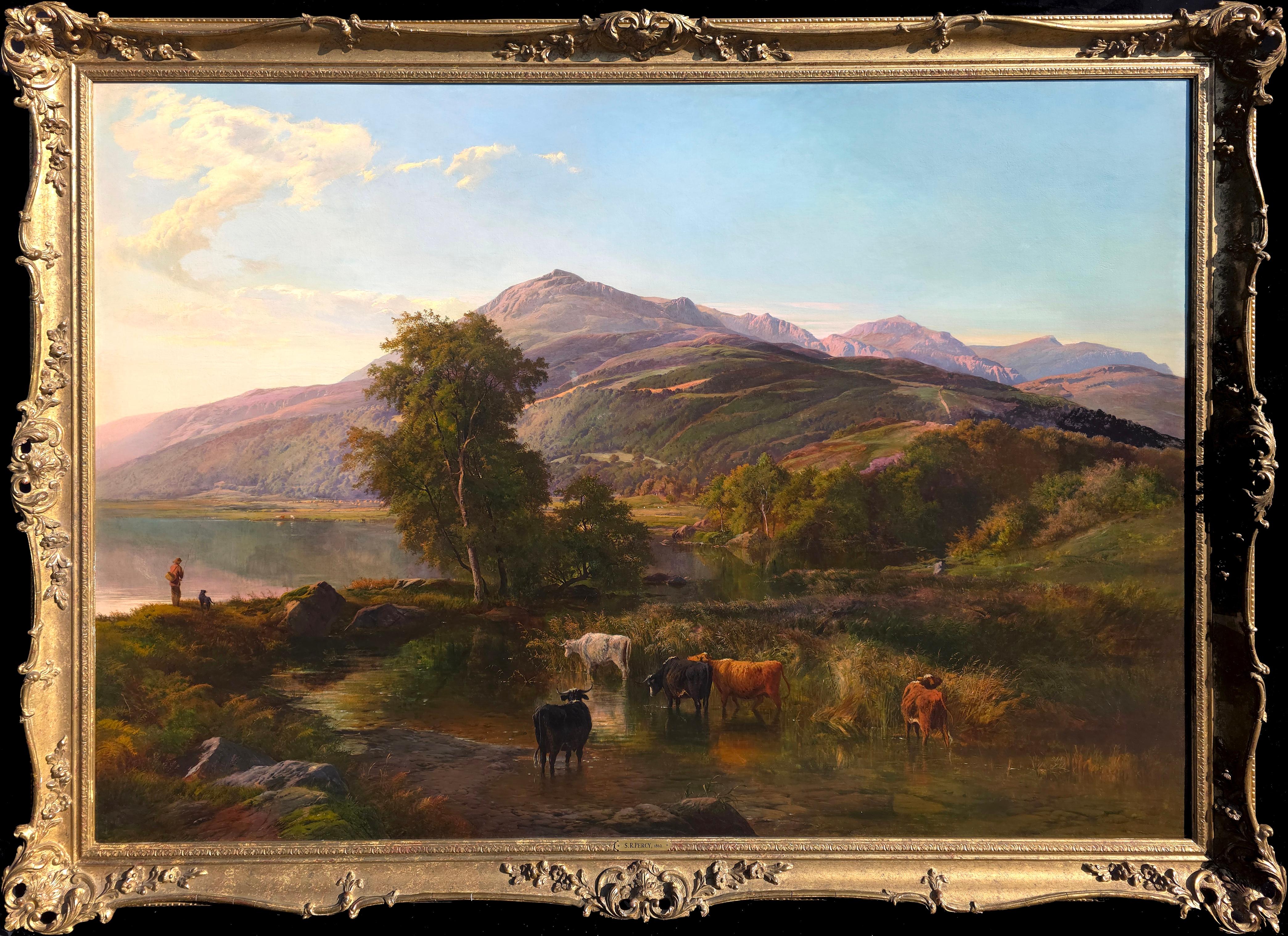 Water in Amongst the Reeds, in a Mountainous Landscape