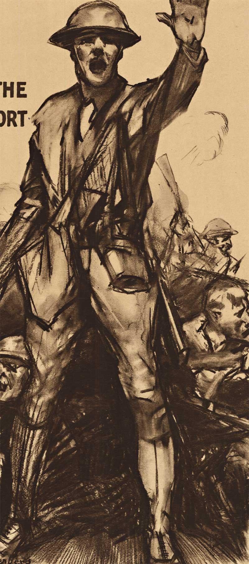 The Jewish Welfare Board, affiche ancienne de la Première Guerre mondiale, 1918, d'époque - Beige Portrait Print par Sidney Riesenberg