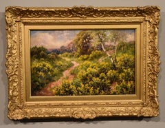 Pintura al óleo de Sidney Shelton "Una escena de brezales"