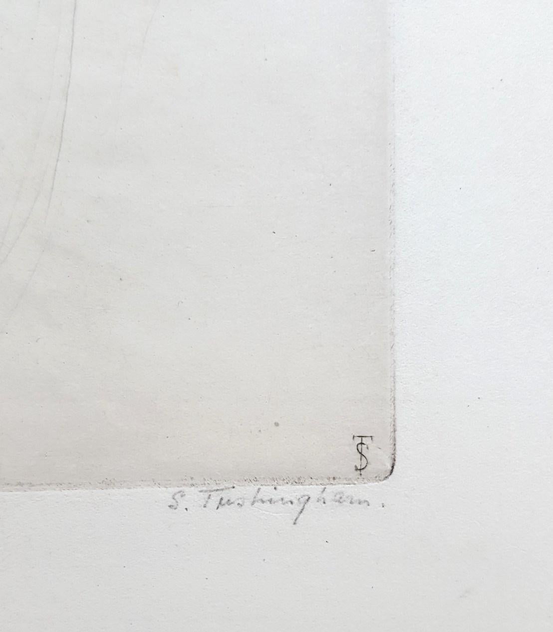 Peggy /// Antike viktorianische Radierung Porträt figurativ British Kinder Kind (Moderne), Print, von Sidney Tushingham