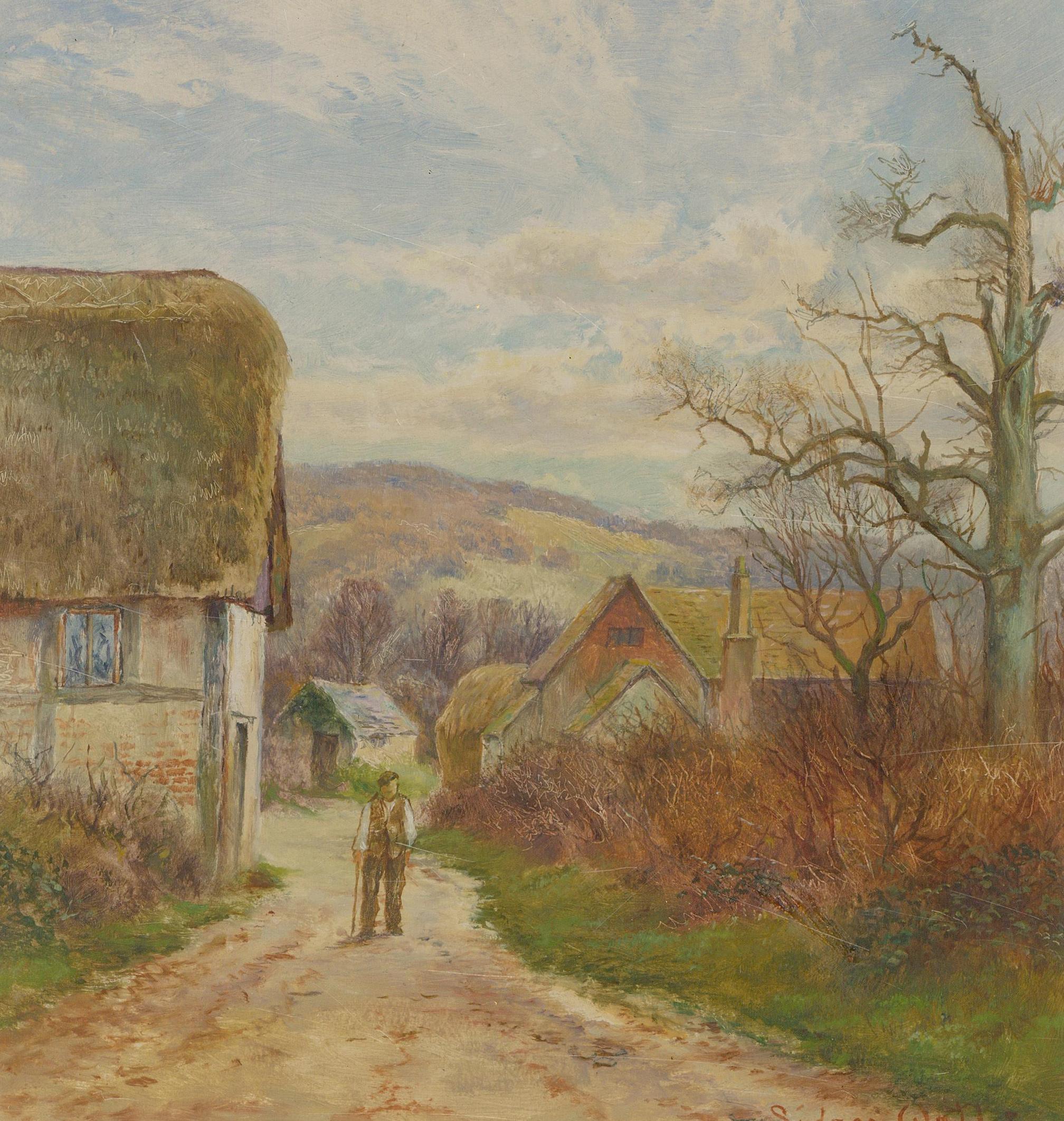 Sidney Watts - Olio dei primi anni del XX secolo, Una passeggiata nell'Amleto in vendita 1