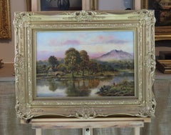 Original Öl auf Leinwand. Sidney Yates Johnson, „Ein goldener Sonnenuntergang“